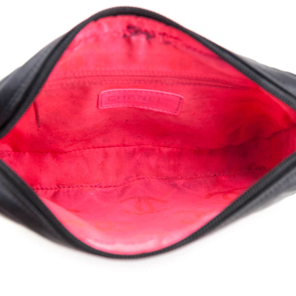 Chanel Black & White Quilted Calfskin Cambon Pochette