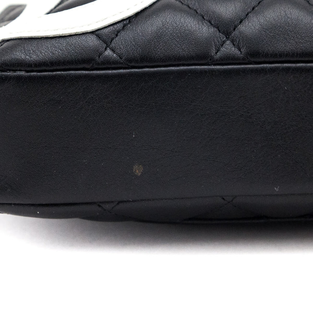 Chanel Black & White Quilted Calfskin Cambon Pochette