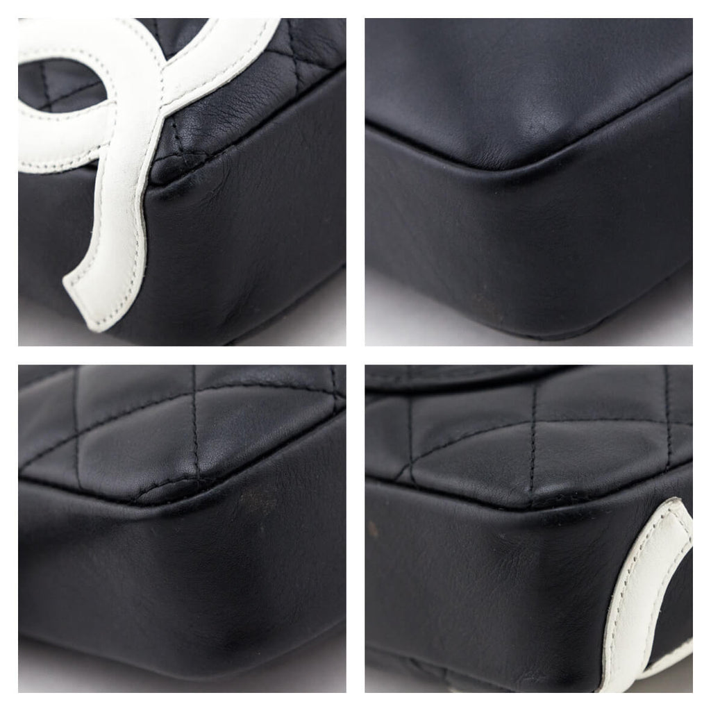 Chanel Black & White Quilted Calfskin Cambon Pochette