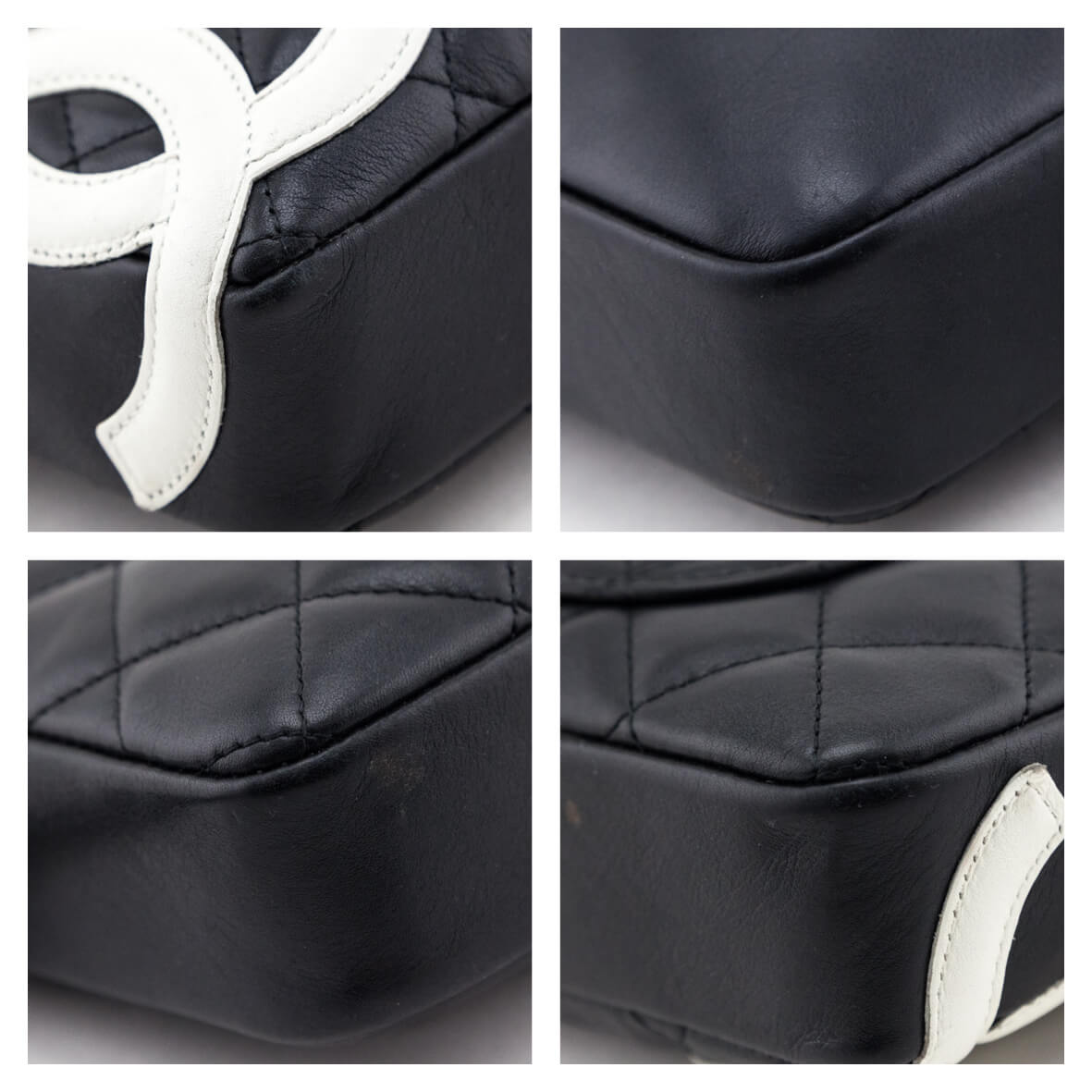 Chanel Black & White Quilted Calfskin Cambon Pochette