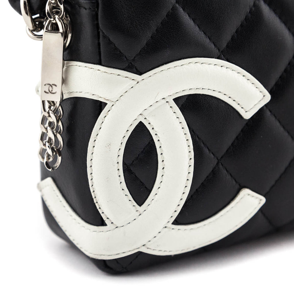 Chanel Black & White Quilted Calfskin Cambon Pochette