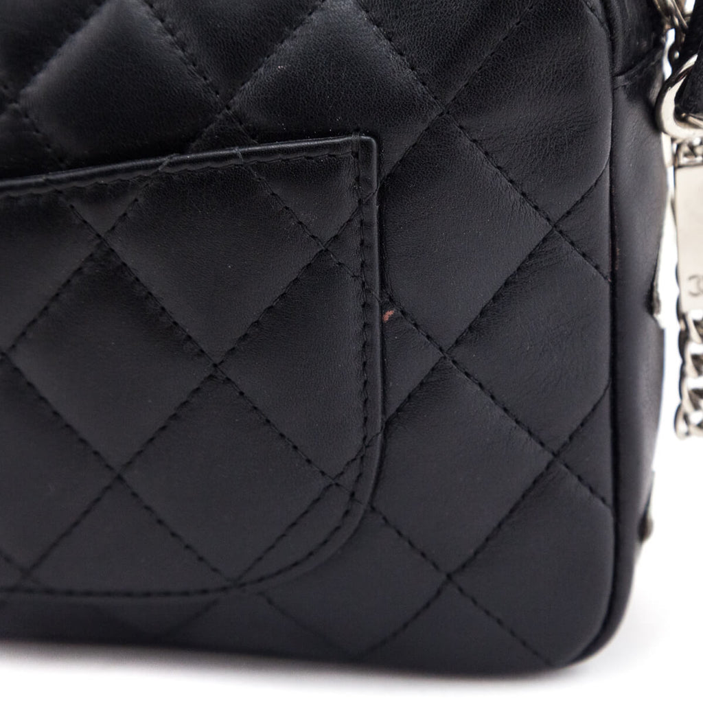 Chanel Black & White Quilted Calfskin Cambon Pochette