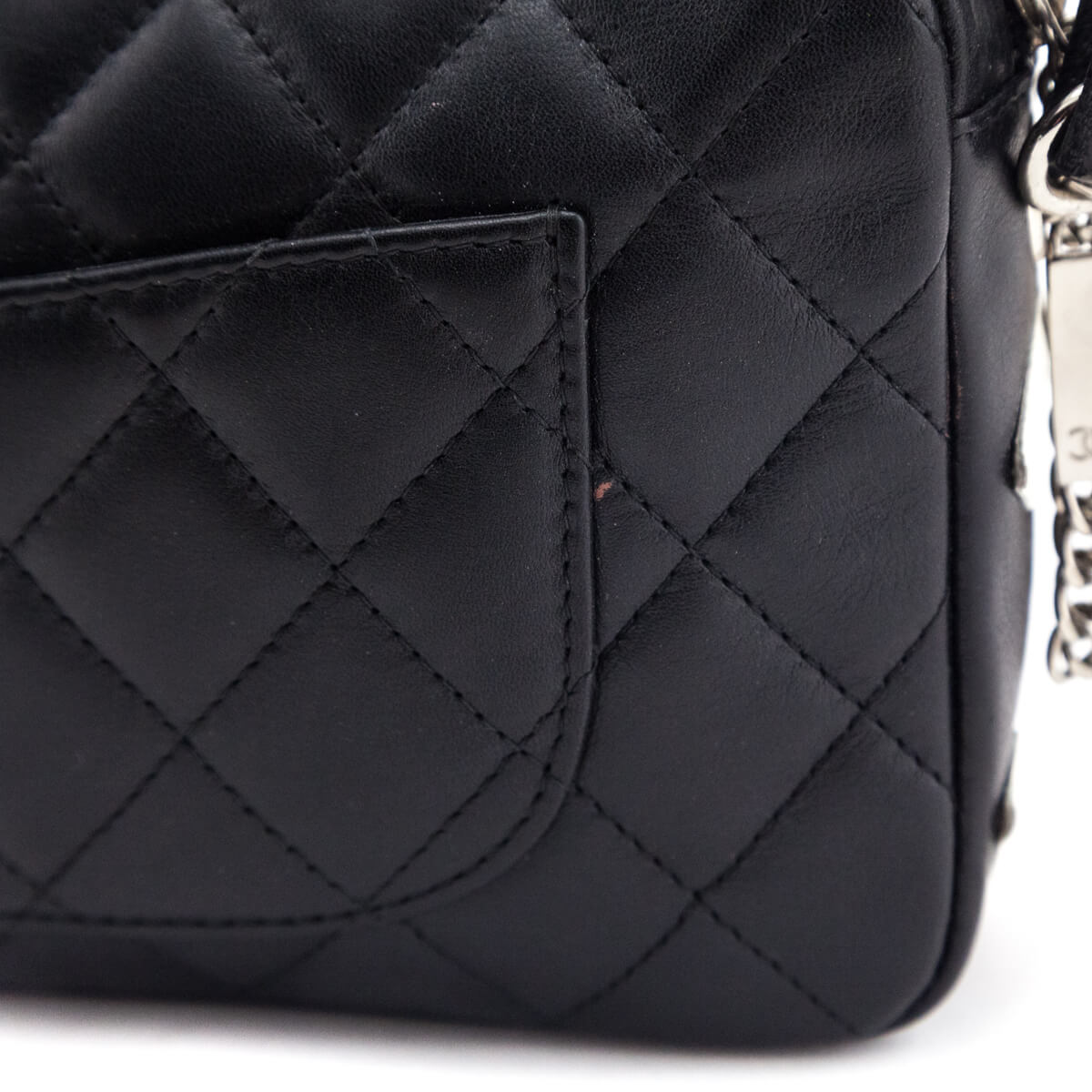 Chanel Black & White Quilted Calfskin Cambon Pochette