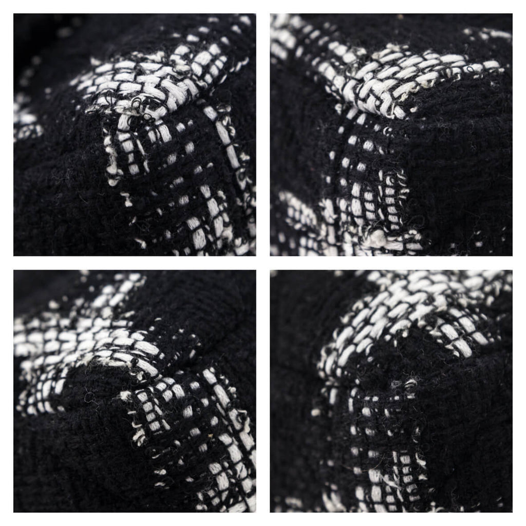 Chanel Black & White Tweed Quilted Medium Chanel 19