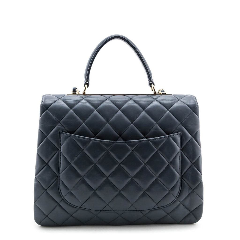 Chanel Blue Quilted Lambskin Large Trendy CC Top Handle GHW