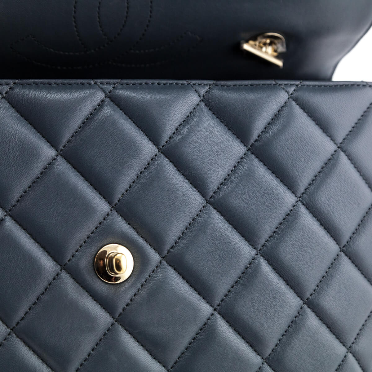 Chanel Blue Quilted Lambskin Large Trendy CC Top Handle GHW