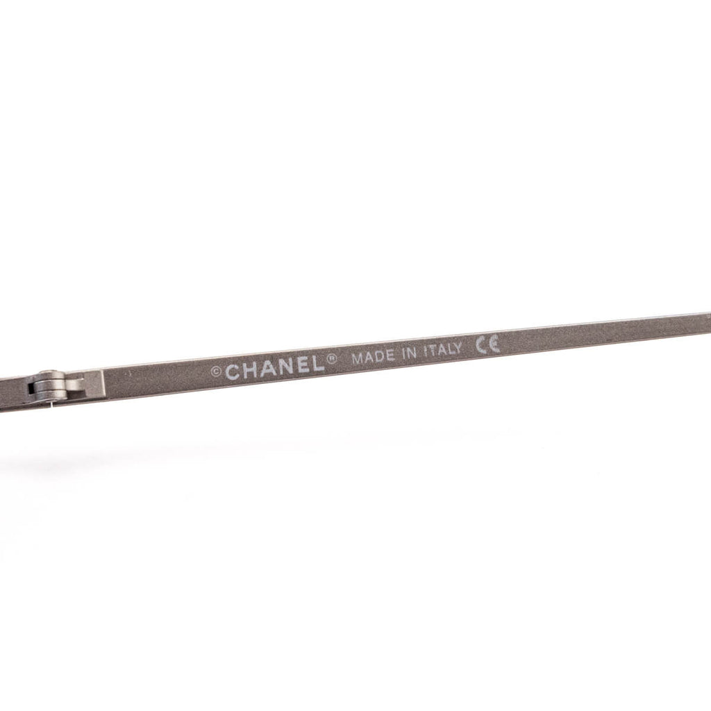 Chanel Blue Tinted Narrow Frameless Vintage CC Sunglasses