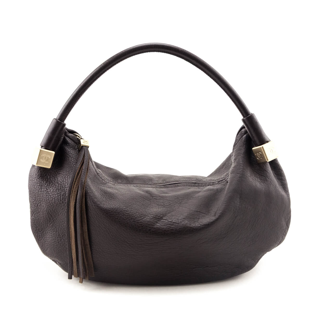 Chanel Brown Calfskin CC Dice Hobo Bag
