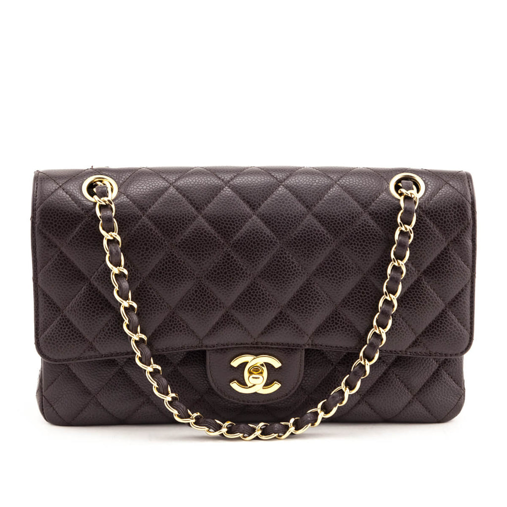 Chanel Brown Caviar Medium Double Flap Bag