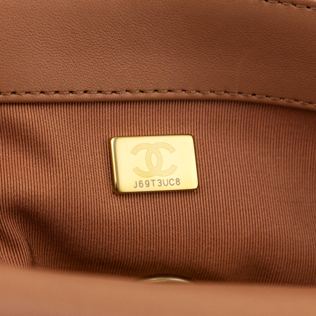 Chanel Brown Lambskin Quilted Medium Chanel 19 Flap Bag