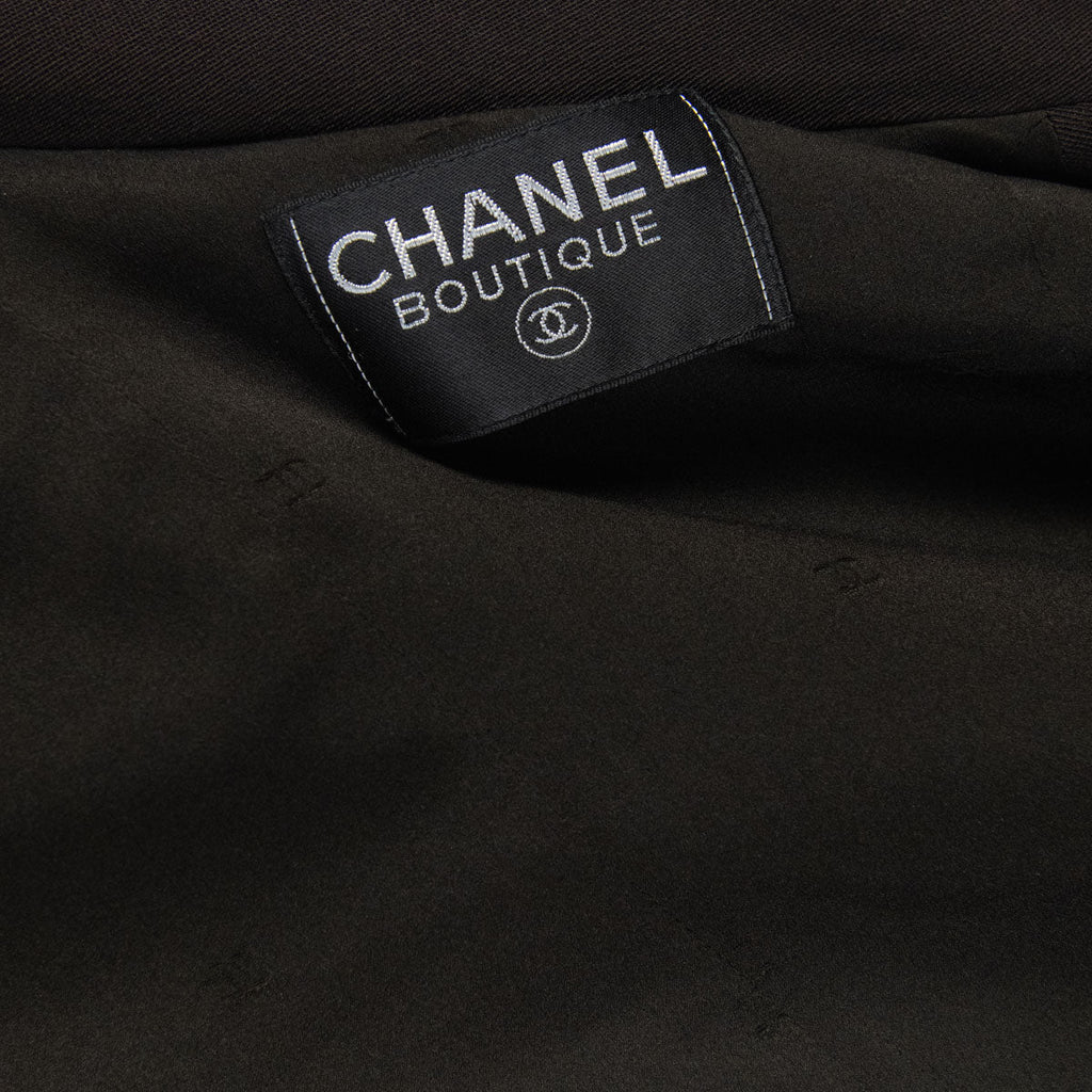 Chanel Brown Wool Crepe Jacket Size S
