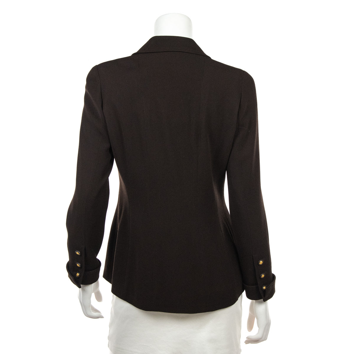Chanel Brown Wool Crepe Jacket Size S
