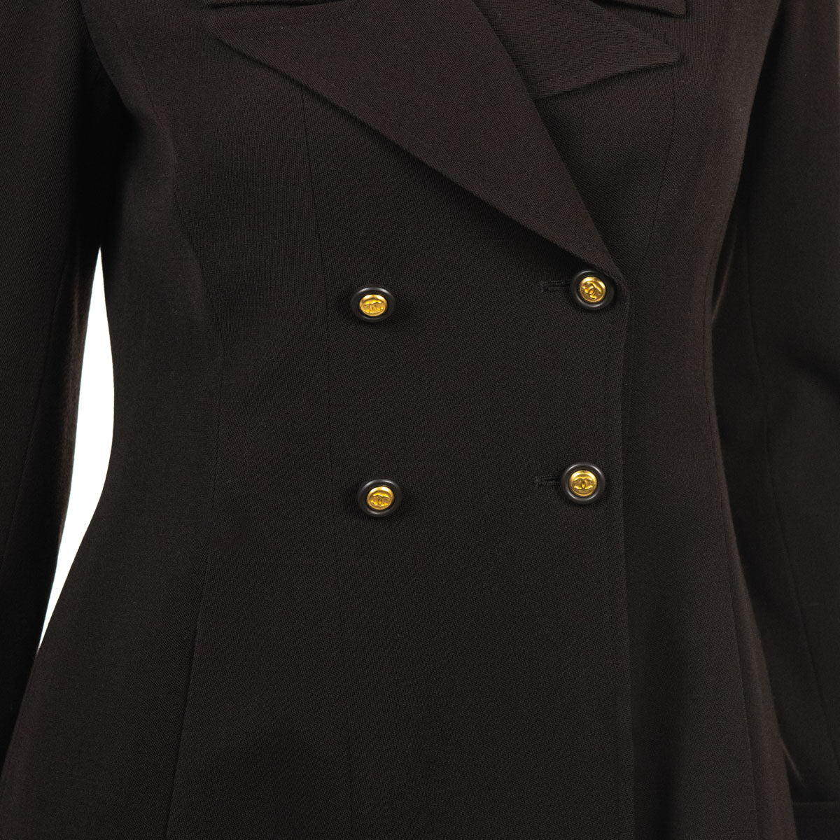 Chanel Brown Wool Crepe Jacket Size S