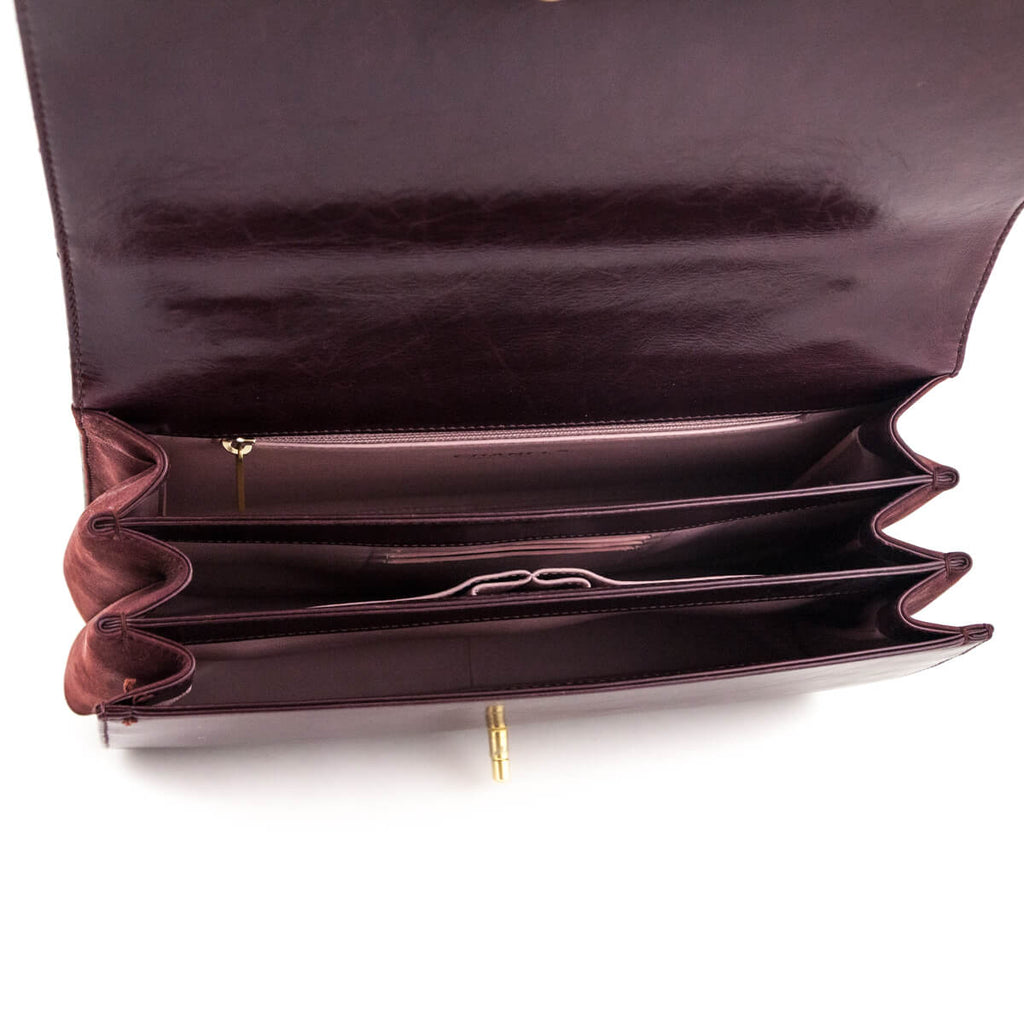 Chanel Burgundy Calfskin Quilted Small Straight Lined Flap Bag