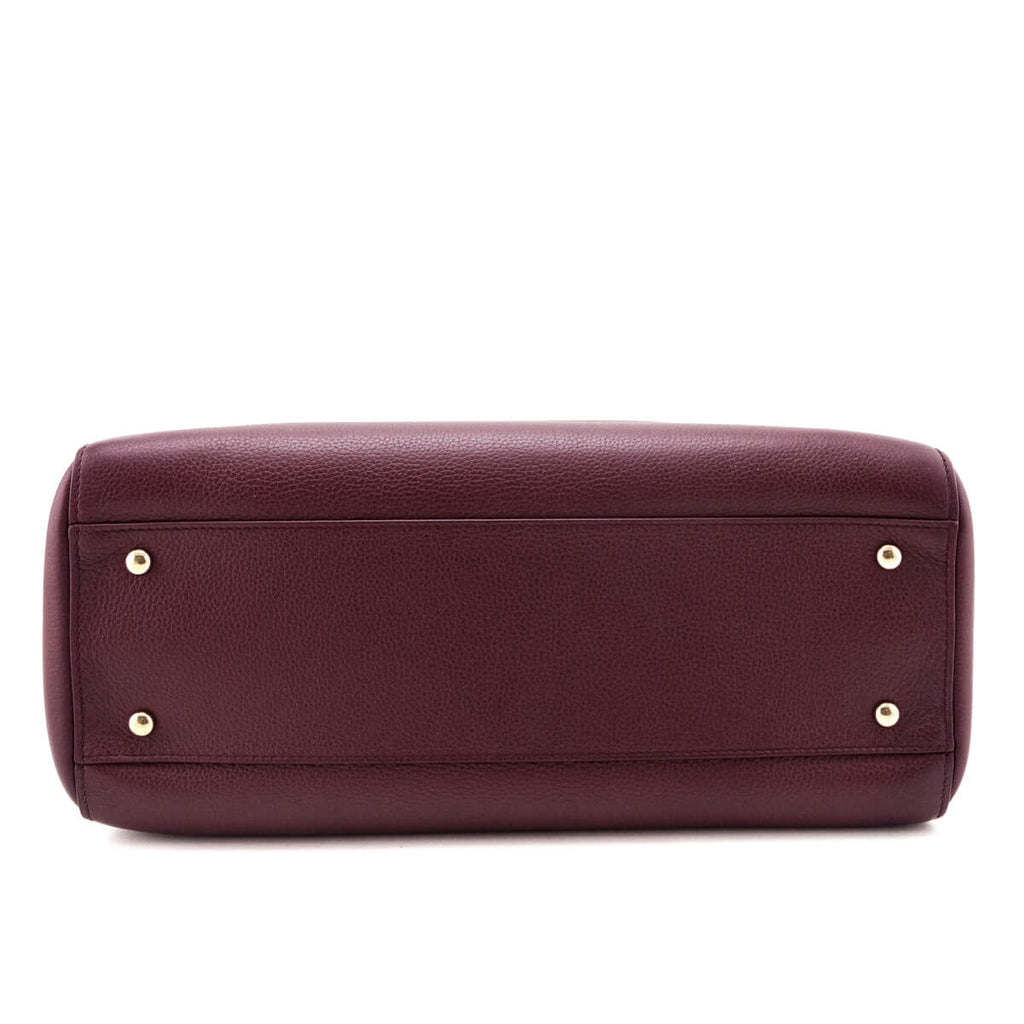 Chanel Burgundy Grained Calfskin Small Neo Executive Shopper Tote