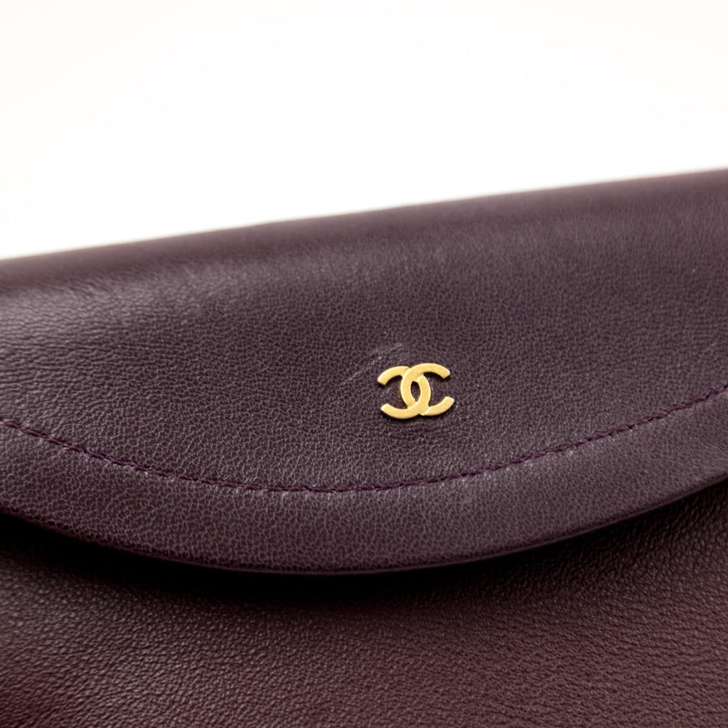 Chanel Burgundy Lambskin Quilted Coco Vintage Jumbo Flap