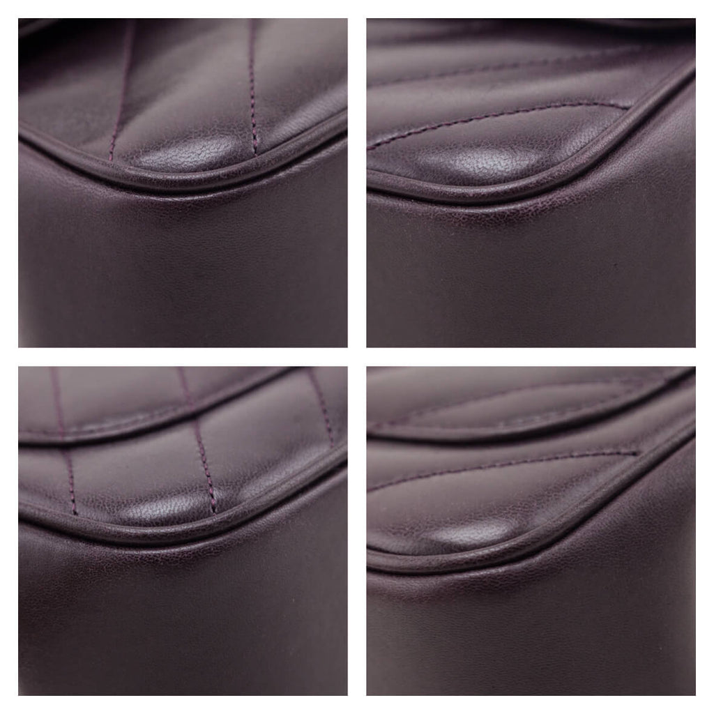 Chanel Burgundy Lambskin Quilted Coco Vintage Jumbo Flap