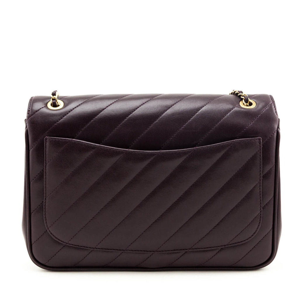 Chanel Burgundy Lambskin Quilted Coco Vintage Jumbo Flap