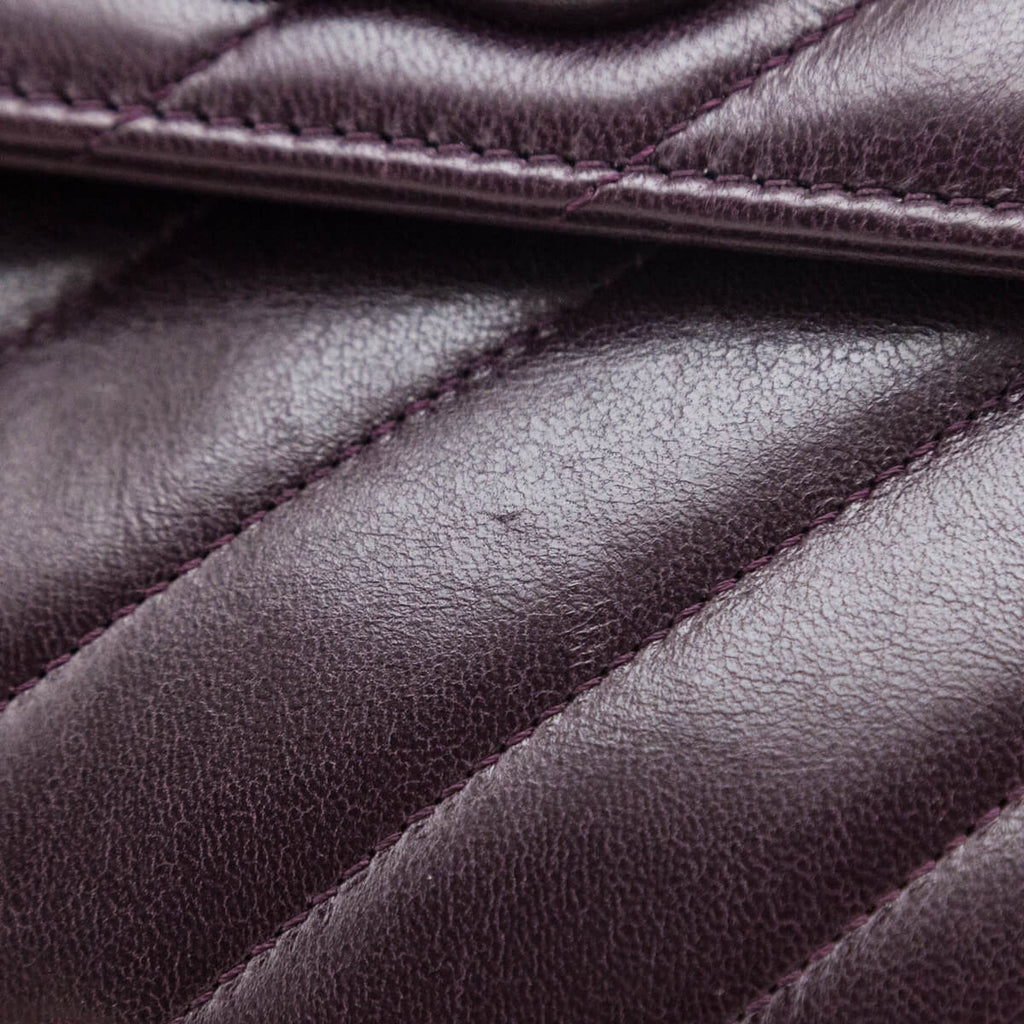 Chanel Burgundy Lambskin Quilted Coco Vintage Jumbo Flap