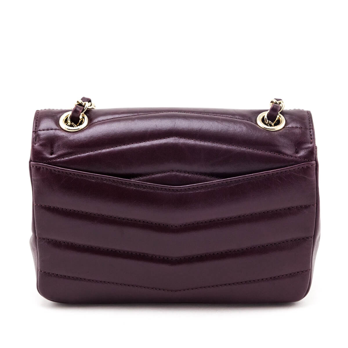 Chanel Burgundy Shiny Lambskin Quilted Small Chevron Miroir Flap Bag