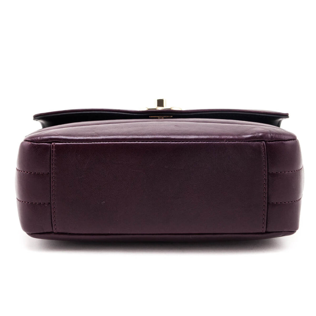 Chanel Burgundy Shiny Lambskin Quilted Small Chevron Miroir Flap Bag