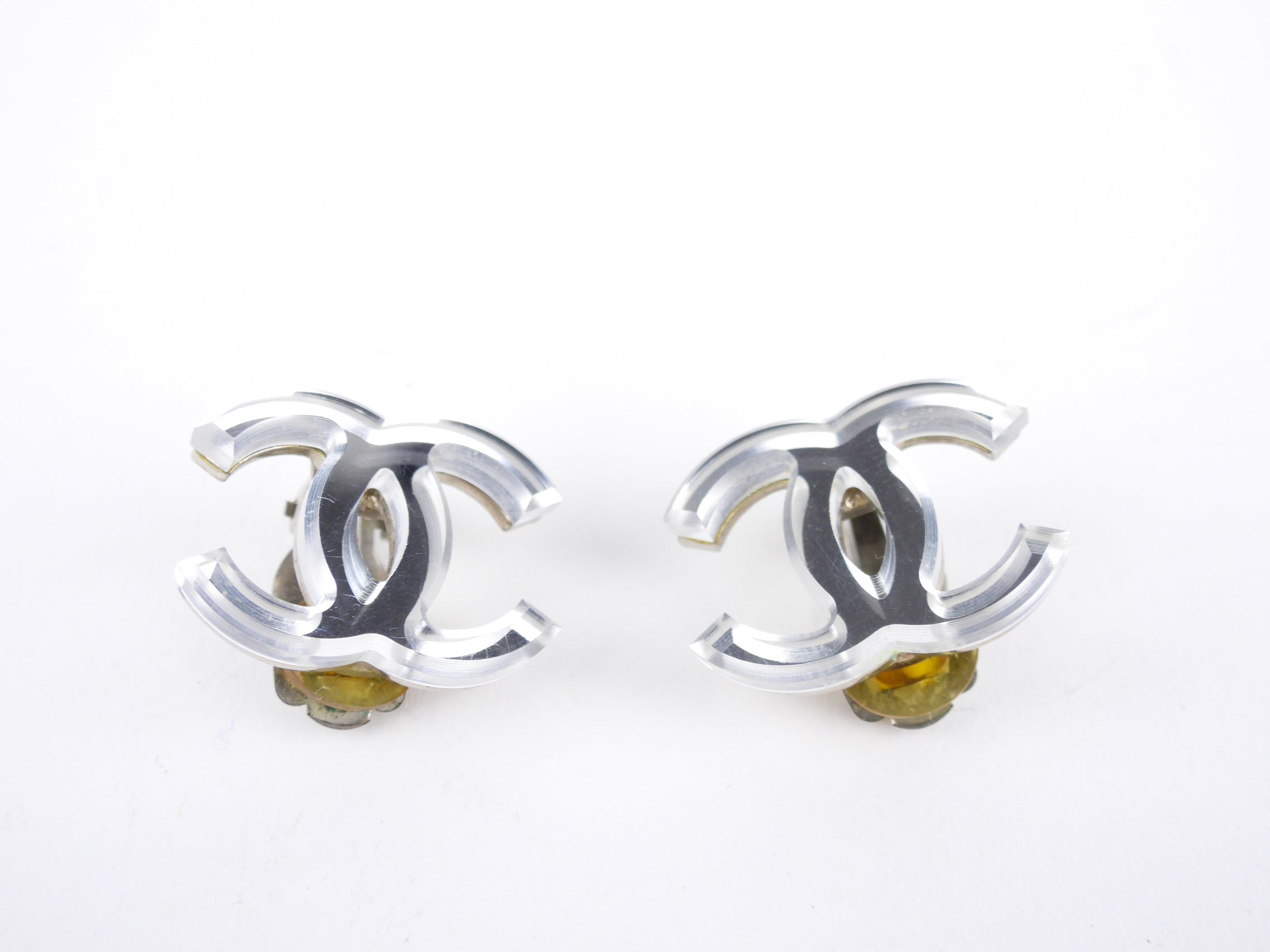 Chanel 03A CC Mirror Clip On Earrings