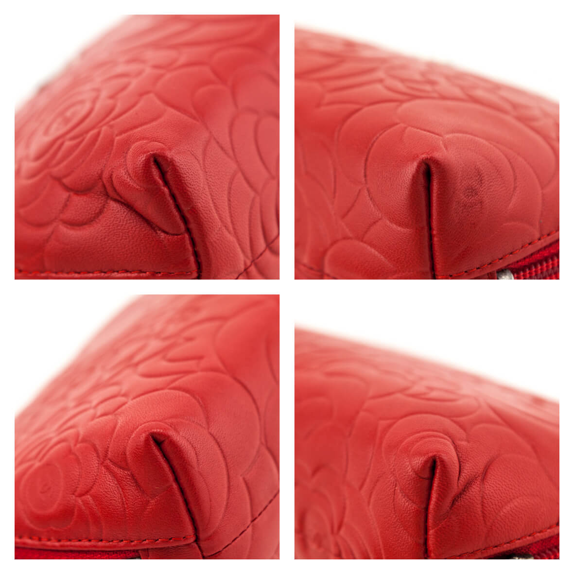 Chanel Dark Red Leather Camellia O Case