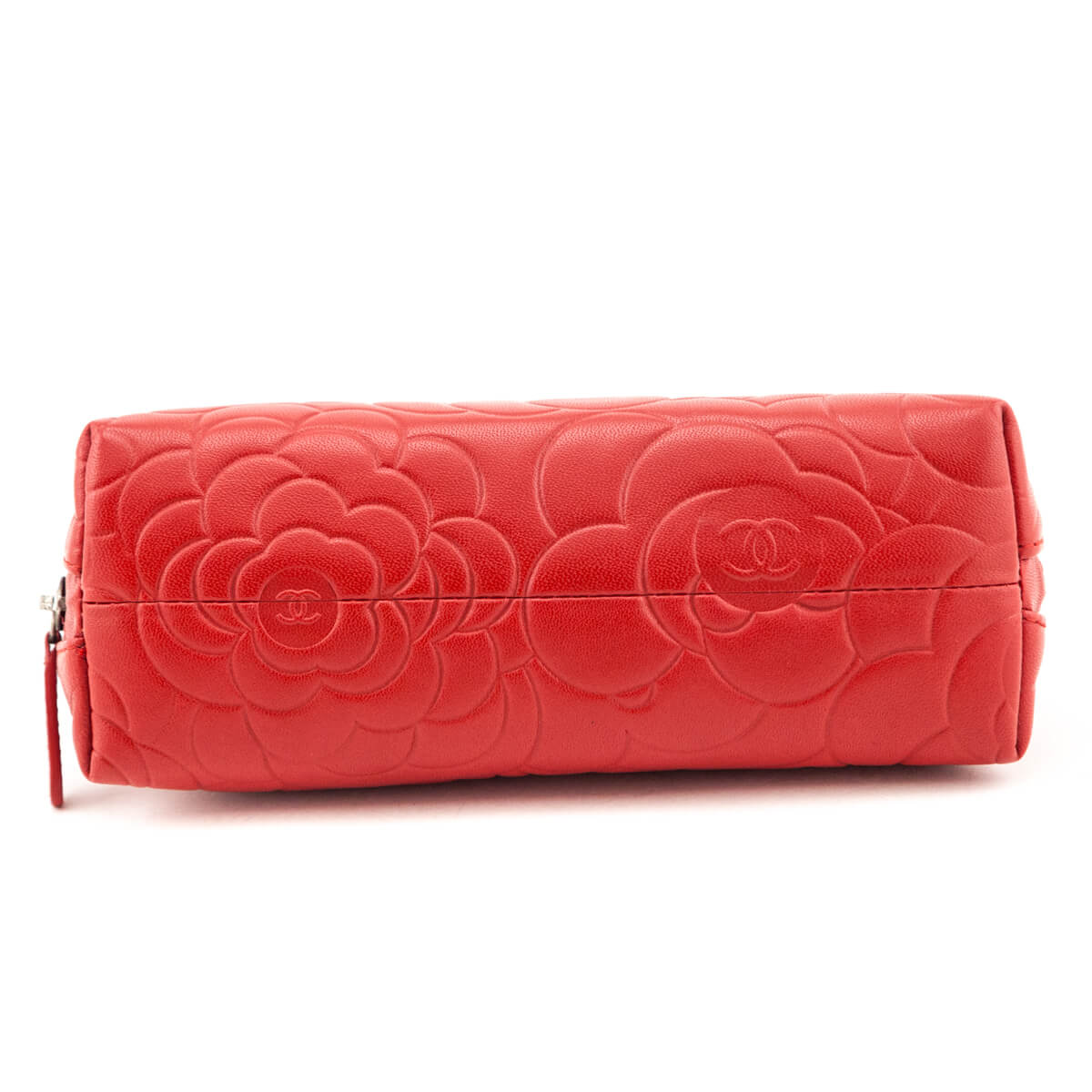 Chanel Dark Red Leather Camellia O Case