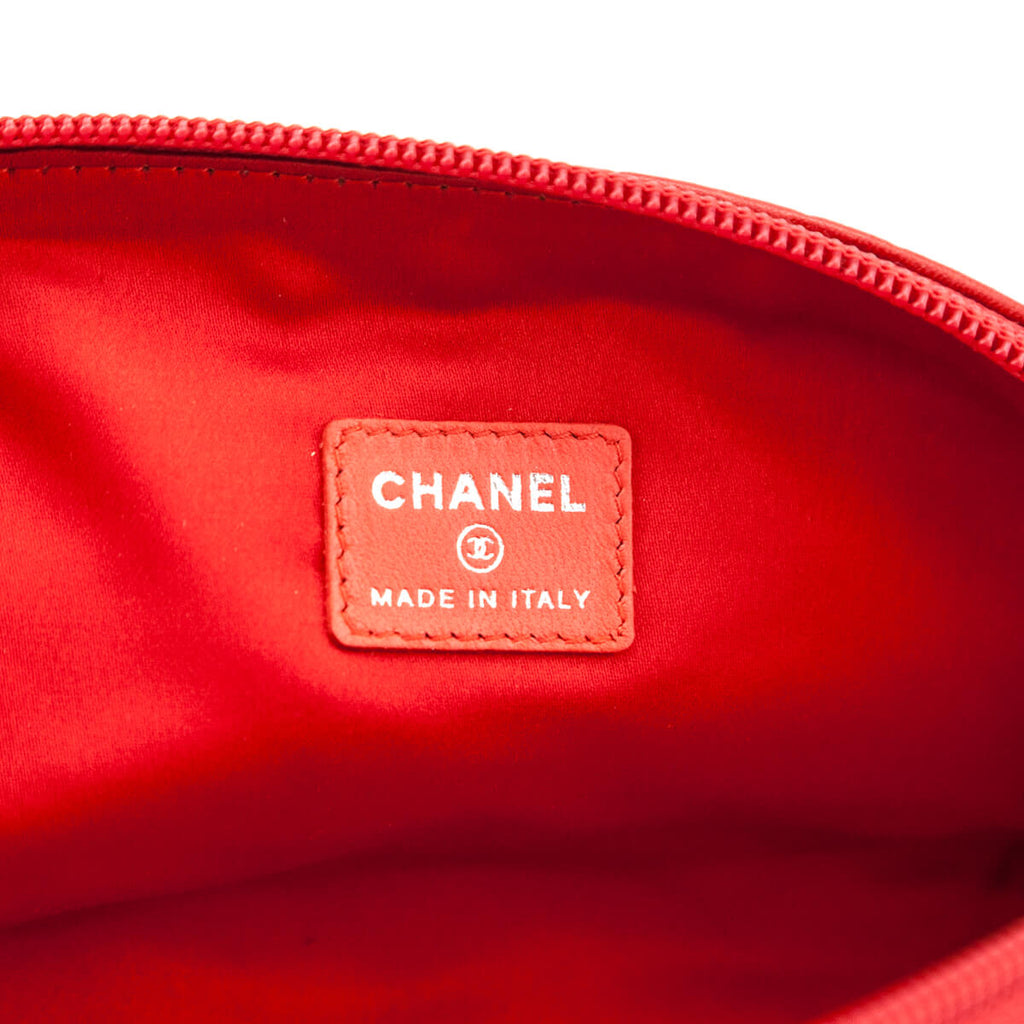 Chanel Dark Red Leather Camellia O Case