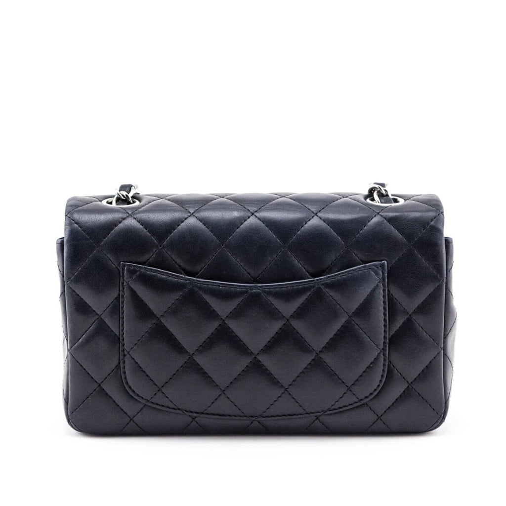 Chanel Black Lambskin Quilted Mini Rectangular Flap