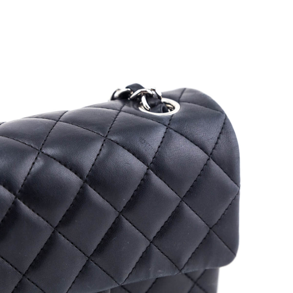 Chanel Black Lambskin Quilted Mini Rectangular Flap