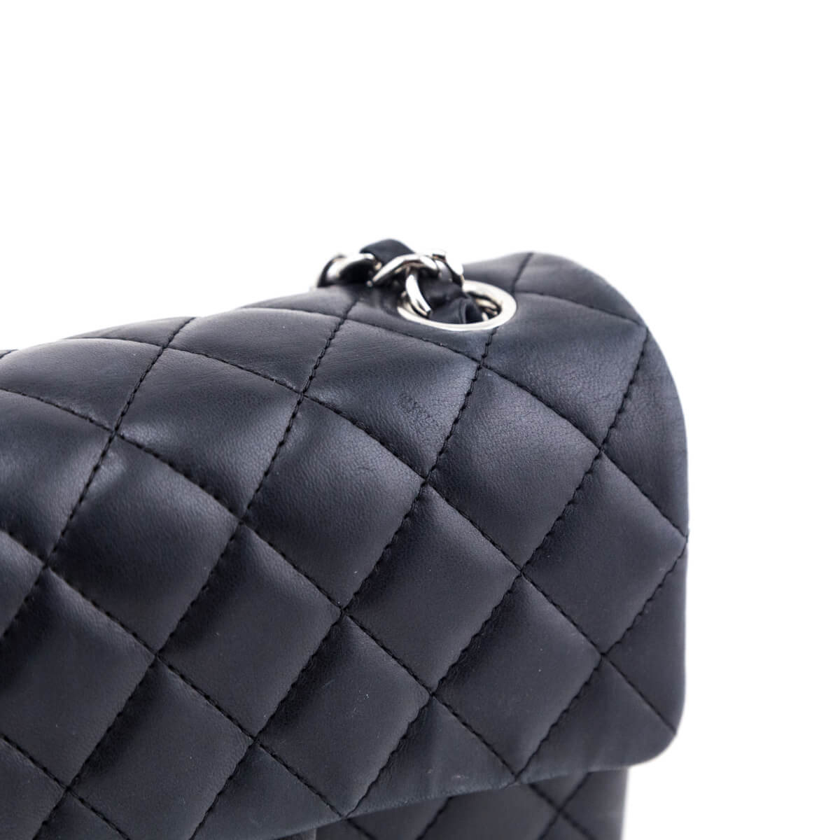 Chanel Black Lambskin Quilted Mini Rectangular Flap