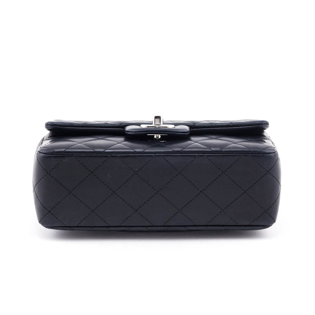 Chanel Black Lambskin Quilted Mini Rectangular Flap