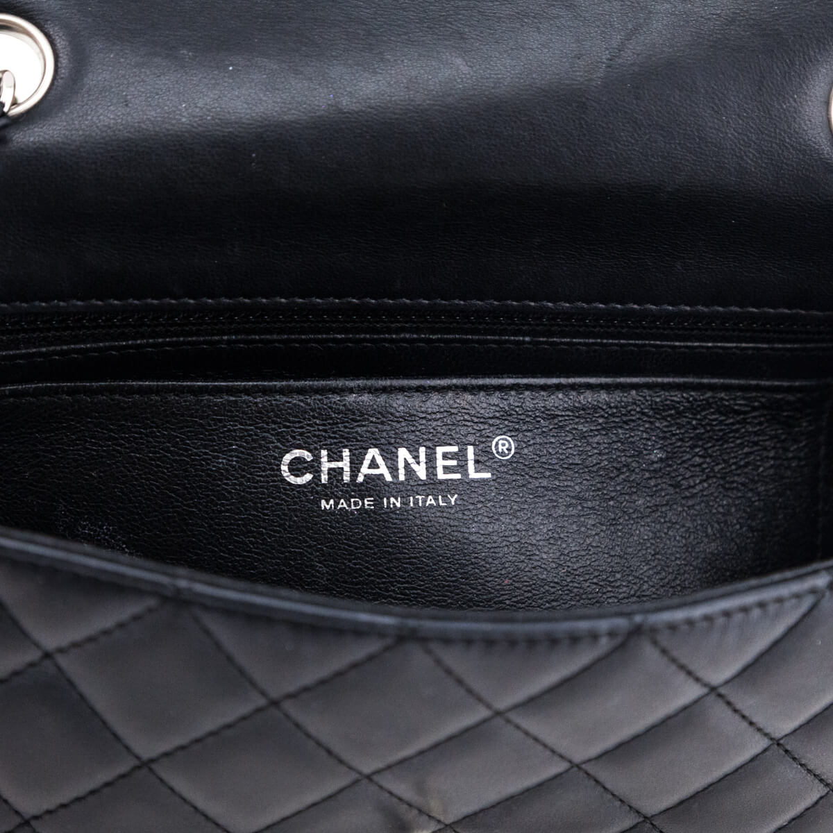 Chanel Black Lambskin Quilted Mini Rectangular Flap
