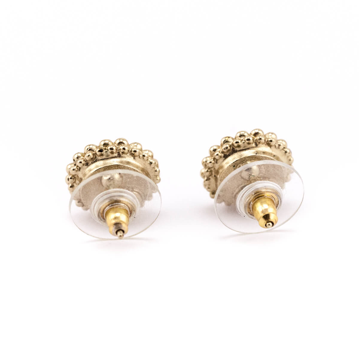 Chanel Faux Pearl CC Stud Earrings