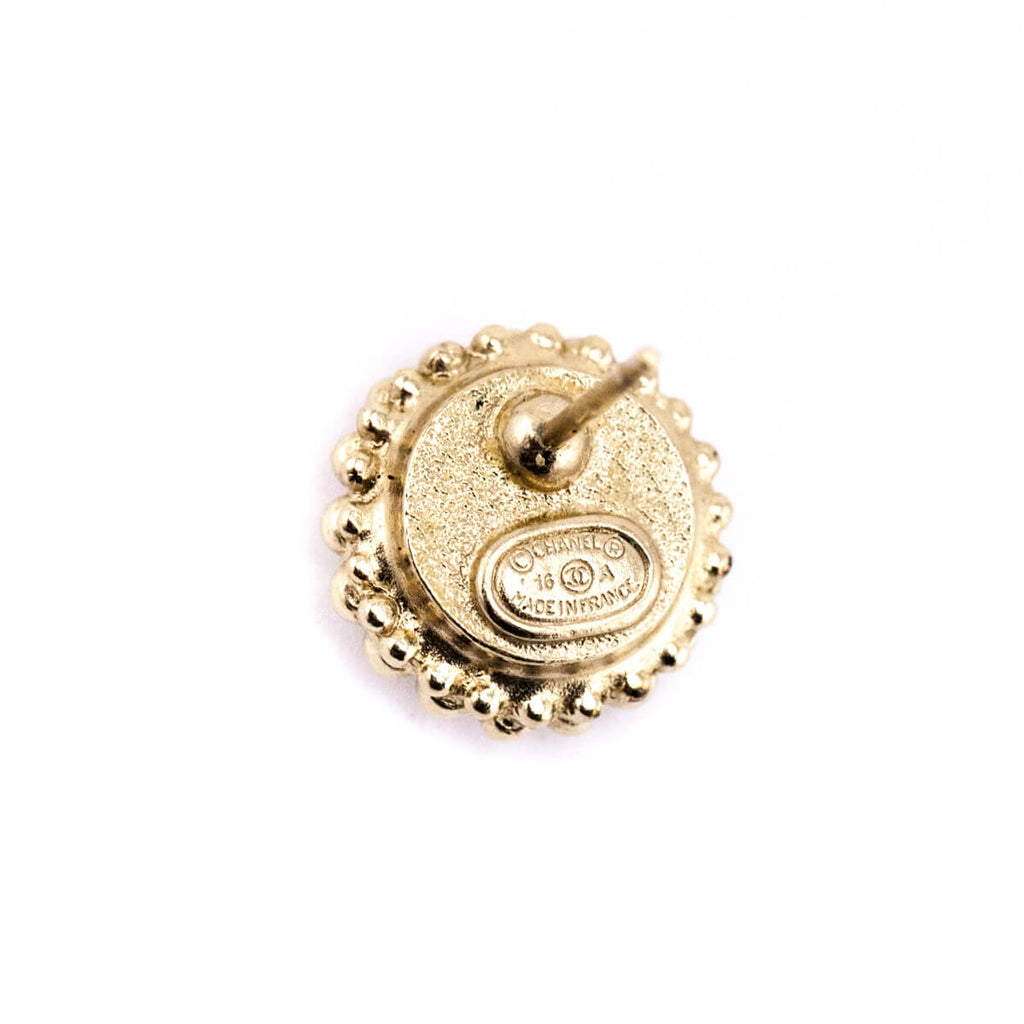 Chanel Faux Pearl CC Stud Earrings
