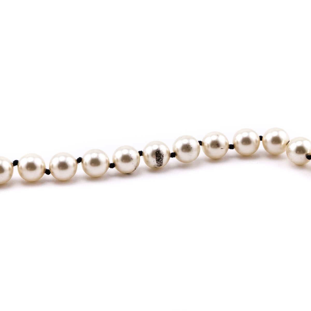 Chanel Faux Pearl Double Strand CC Necklace