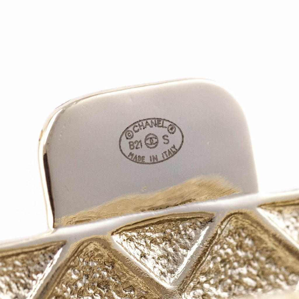 Chanel Gold-Tone & Faux Pearl Chain Flap Bag Long Necklace