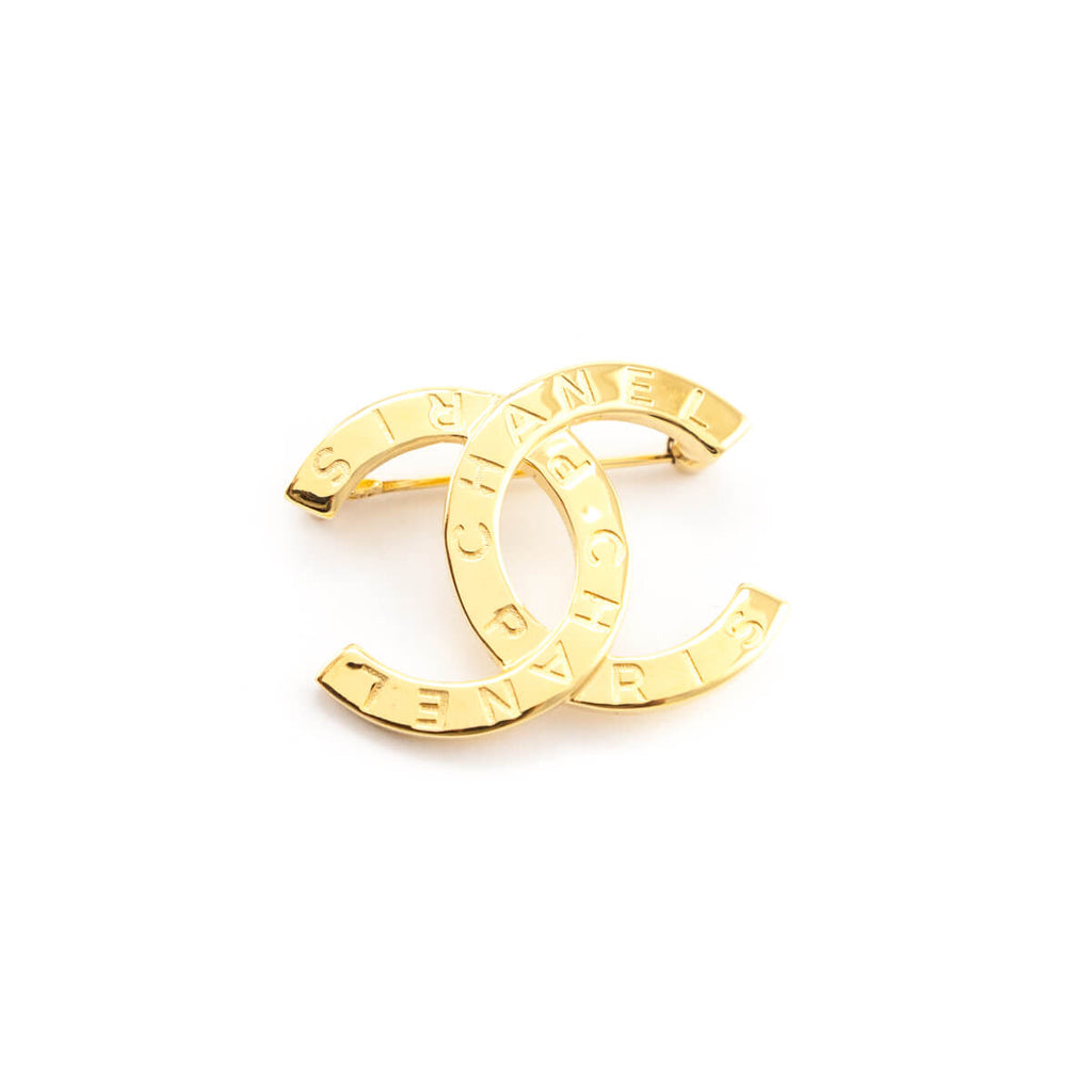 Chanel Gold Paris Button CC Large Brooch