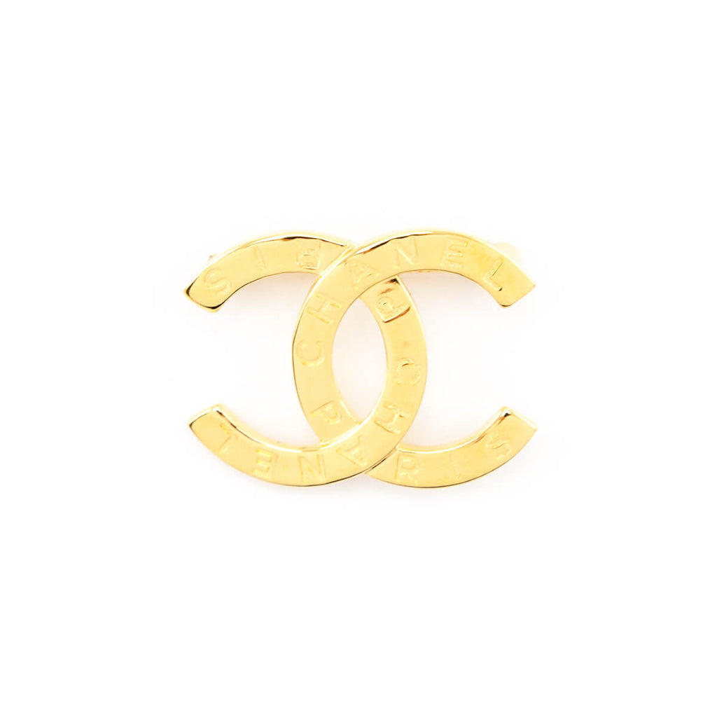 Chanel Gold Paris Button CC Large Brooch