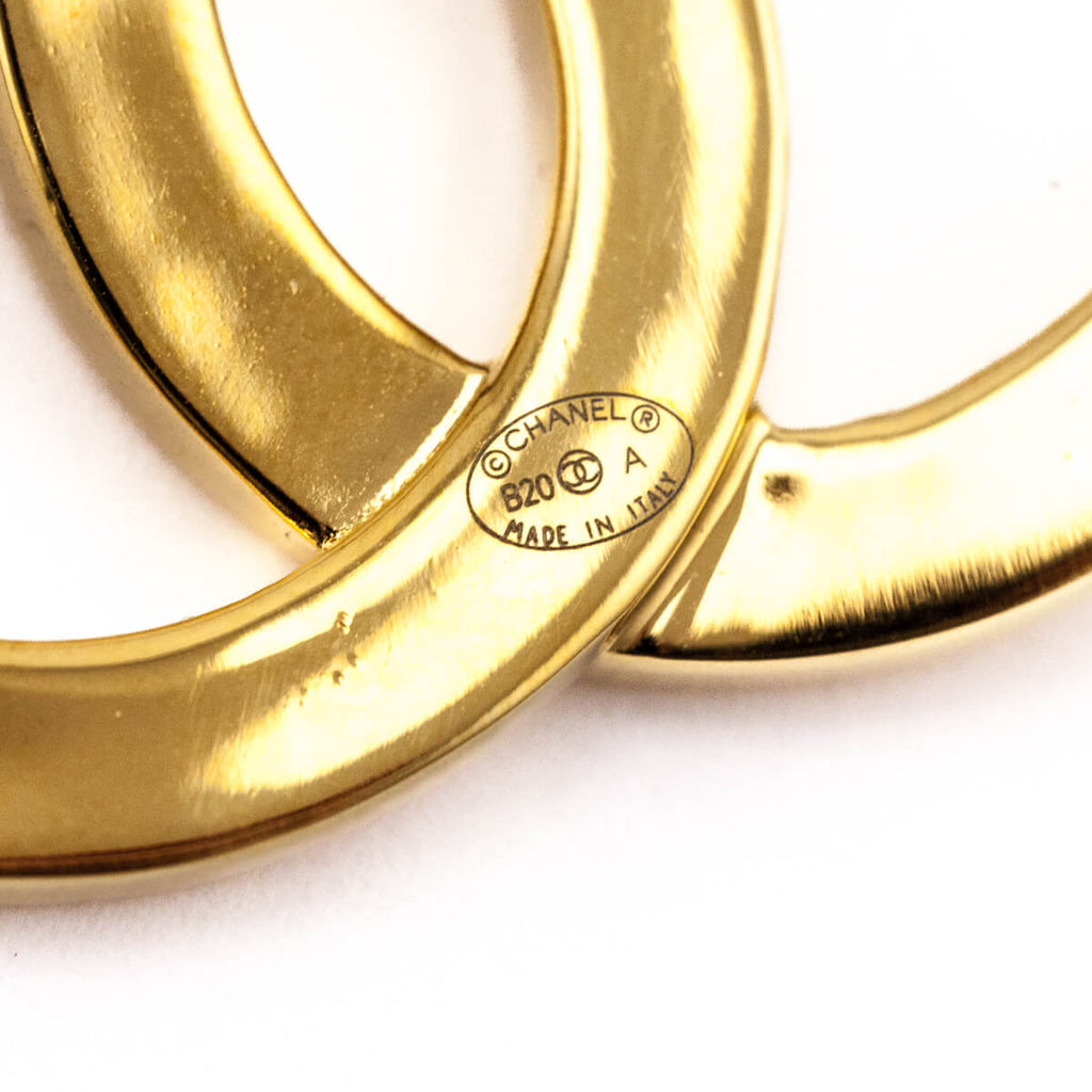Chanel Gold Paris Button CC Large Brooch