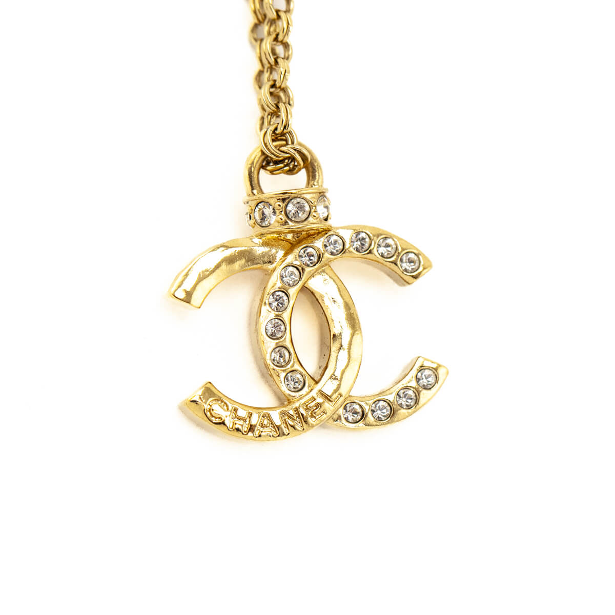 Chanel Gold Strass CC Pendant Necklace