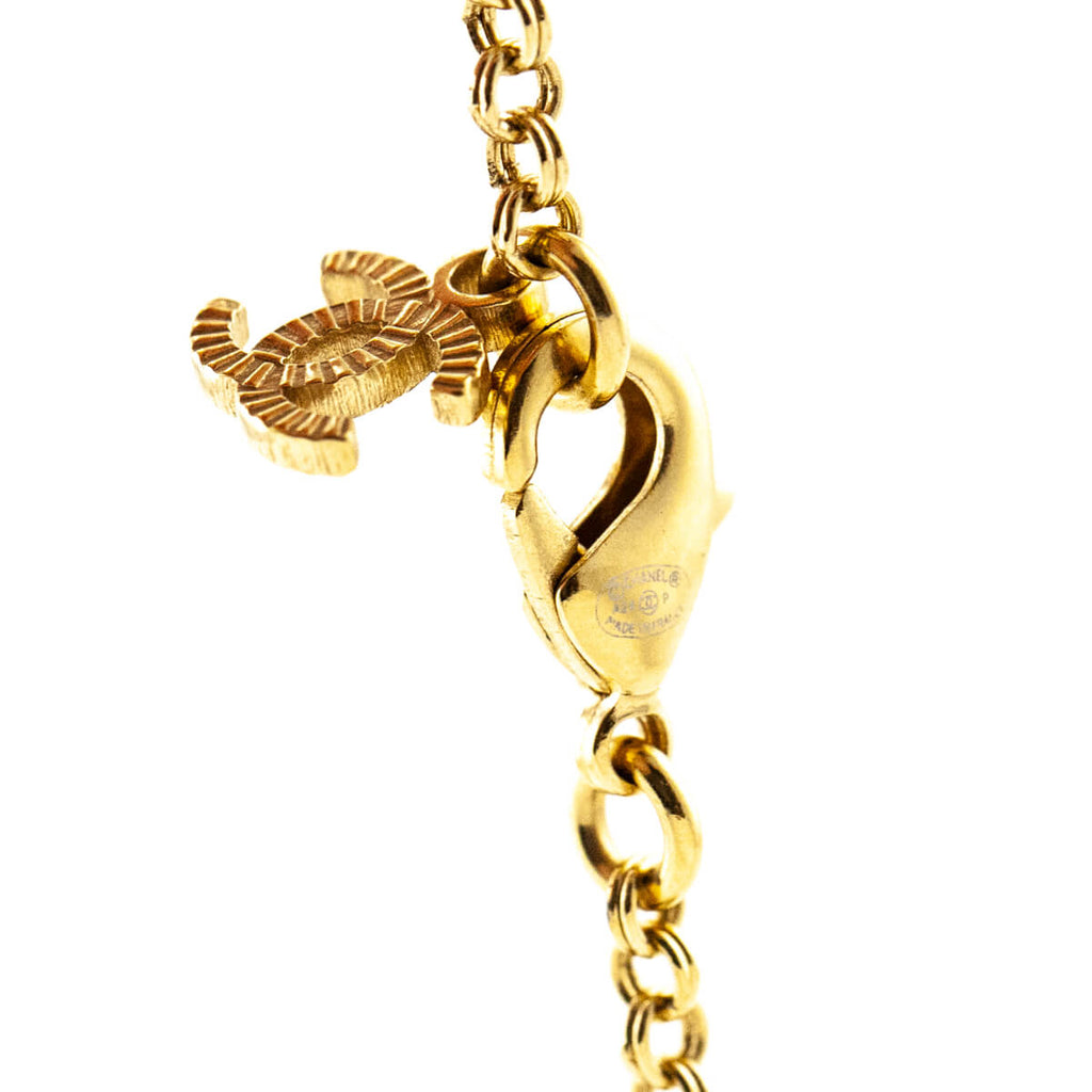 Chanel Gold Strass CC Pendant Necklace