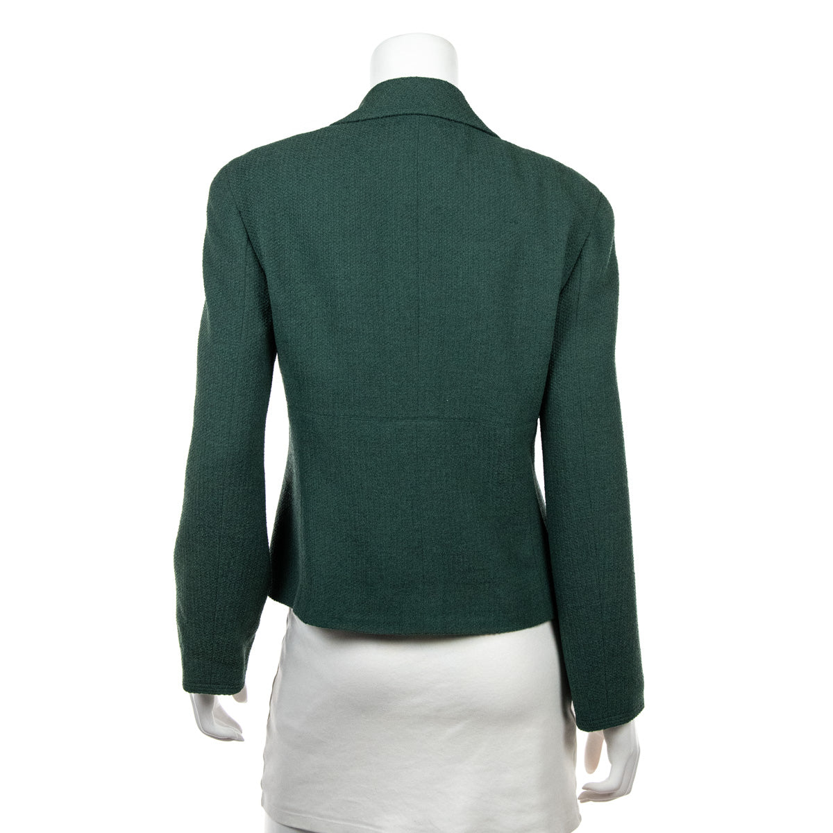 Chanel Green Tweed Vintage Double Breasted Jacket Size L | FR 42