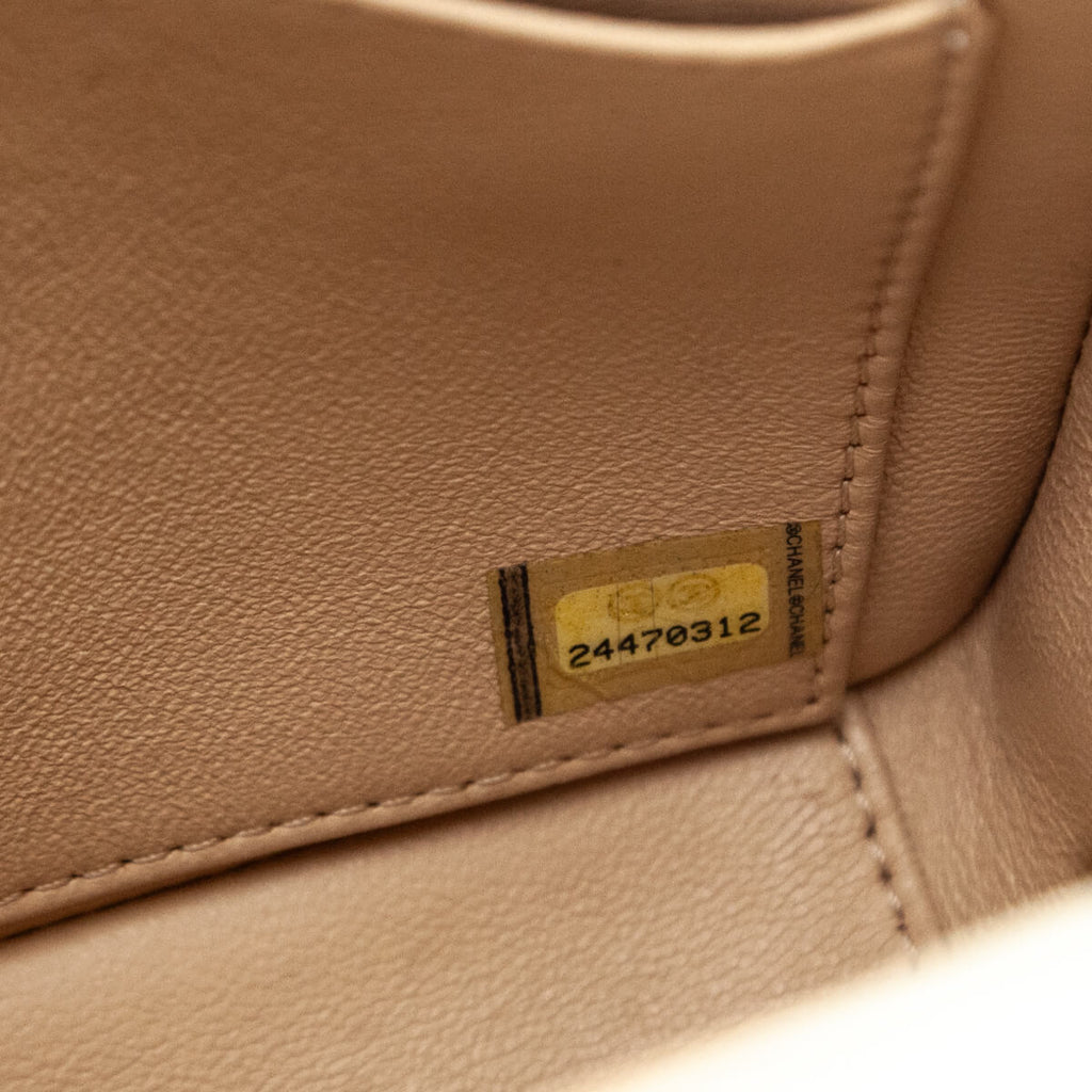 Chanel Ivory Lambskin Reversed Chevron Quilted Flap Bag