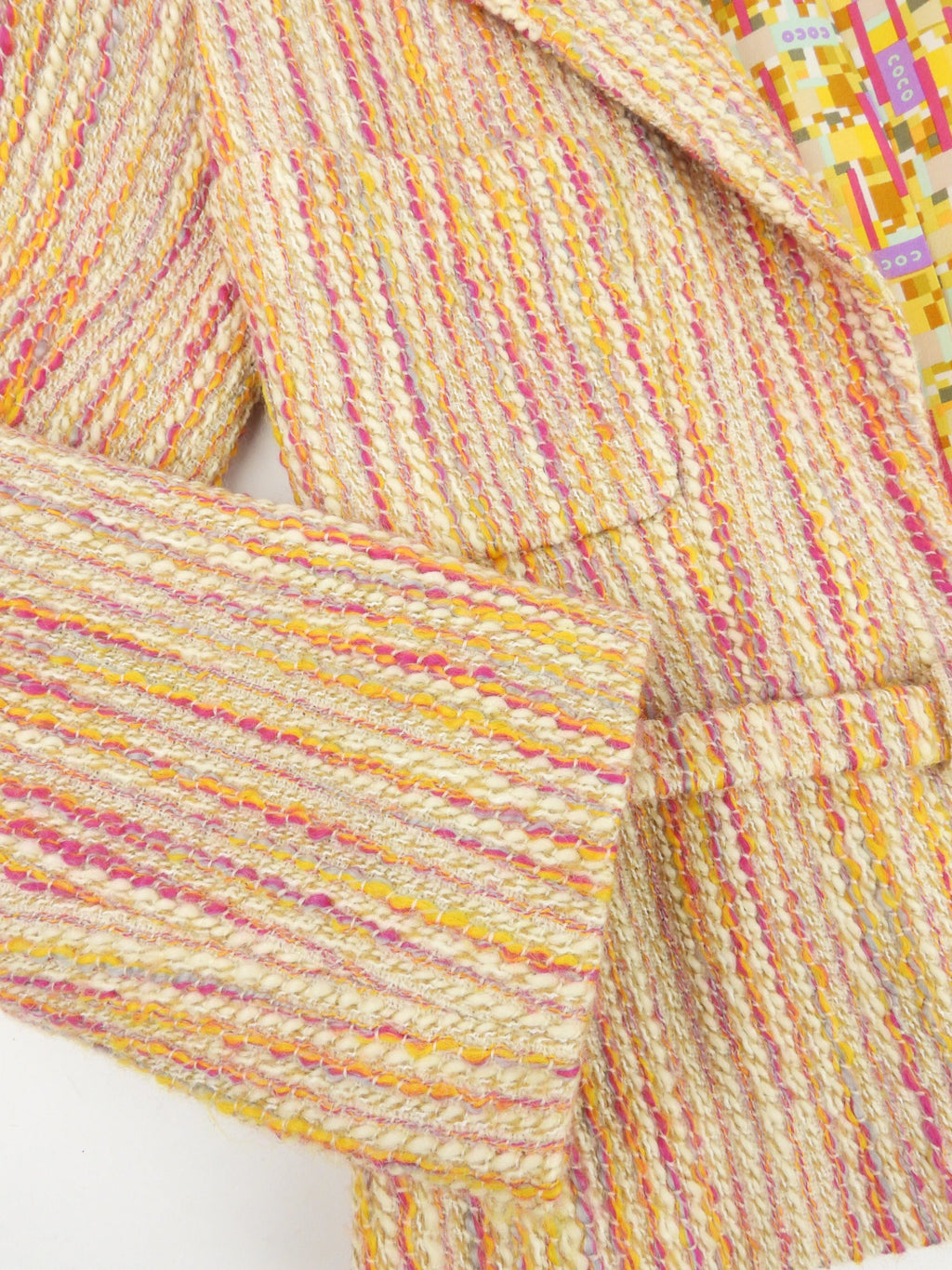 Chanel 01A Multicolor Wool Tweed Cropped Belted Jacket - 38