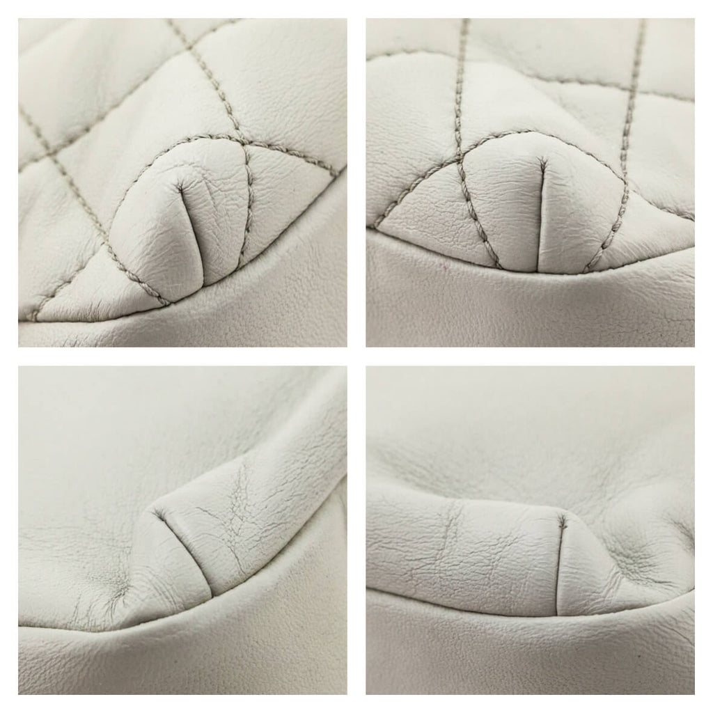 Chanel Light Gray Lambskin Quilted Small Single Flap Shoulder Bag