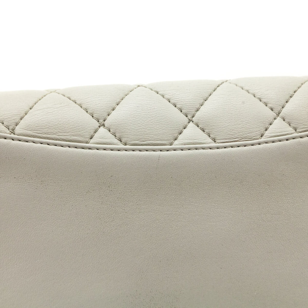 Chanel Light Gray Lambskin Quilted Small Single Flap Shoulder Bag