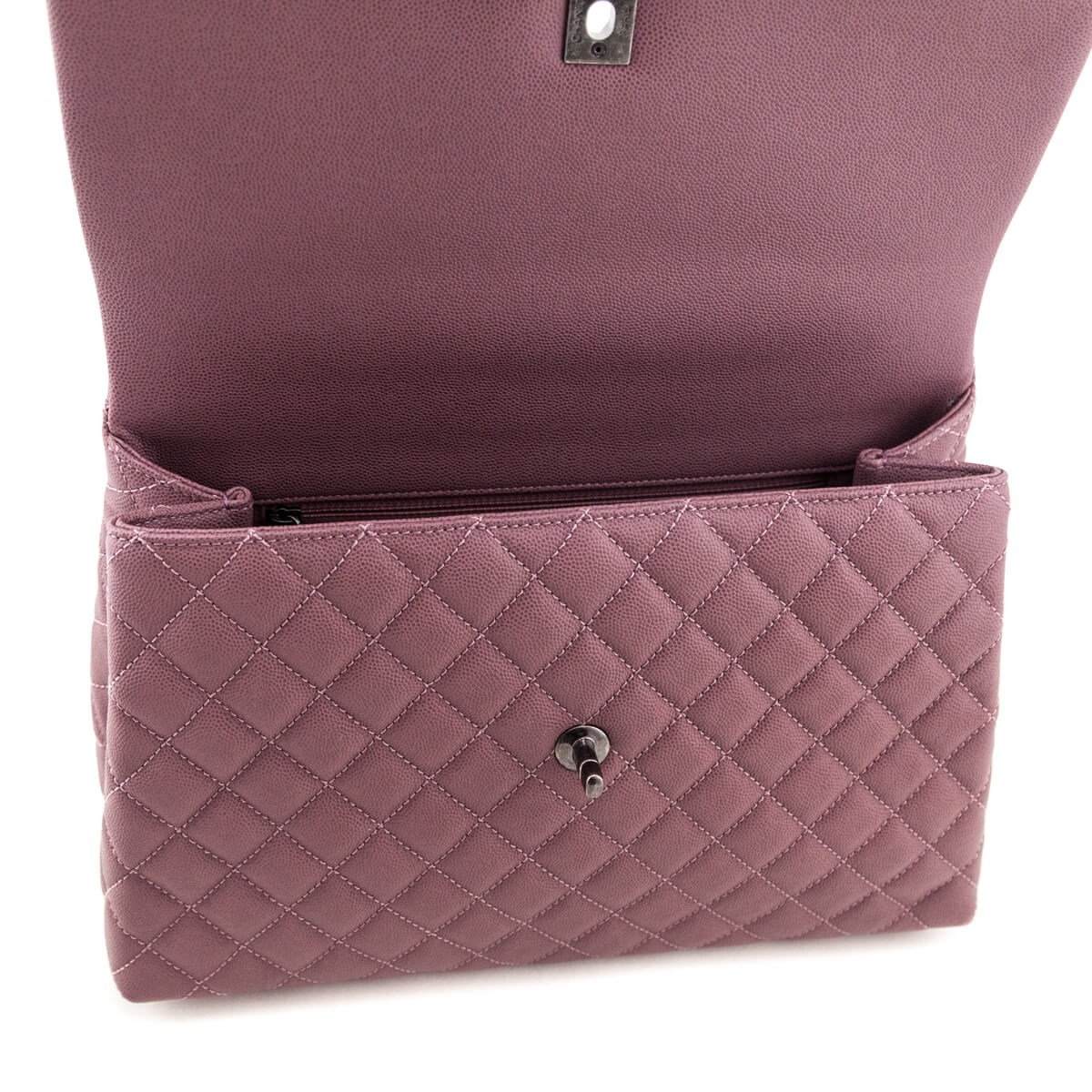 Chanel Mauve Caviar & Lizard Quilted Medium Coco Handle Flap Bag