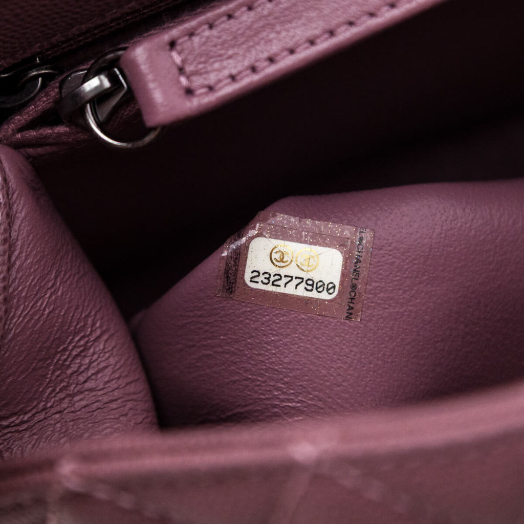 Chanel Mauve Caviar & Lizard Quilted Medium Coco Handle Flap Bag